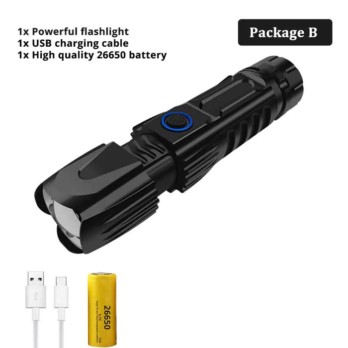 Multi-function Tactical 3x LED Flashlight