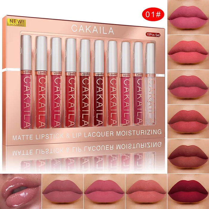 10Pcs/Set Matte Liquid Lipstick