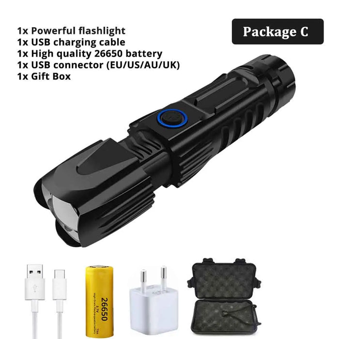 Multi-function Tactical 3x LED Flashlight