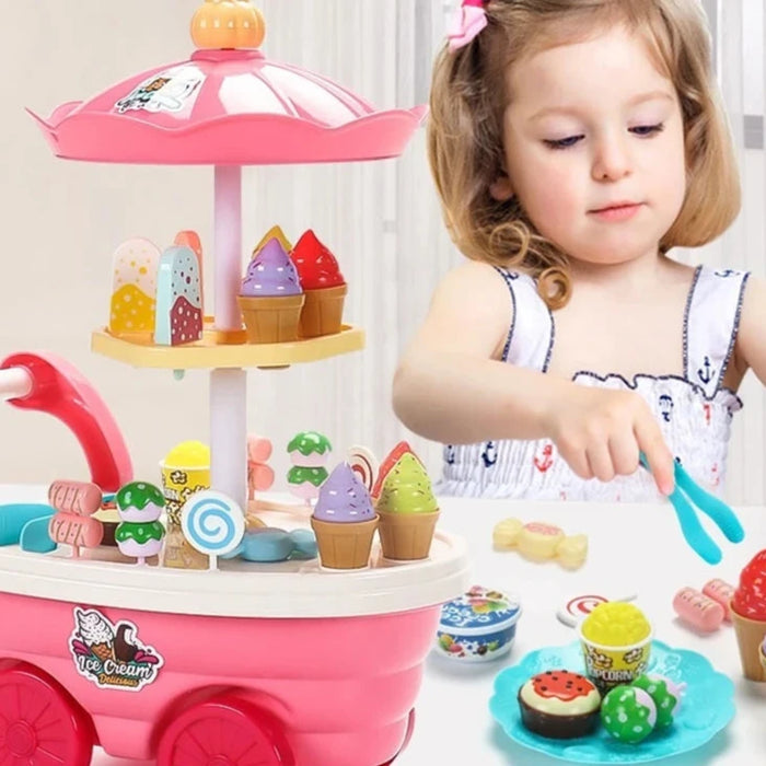 simulation cart kitchen toy set