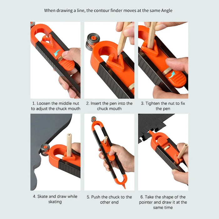 Adjustable Woodworking Scribing Ruler